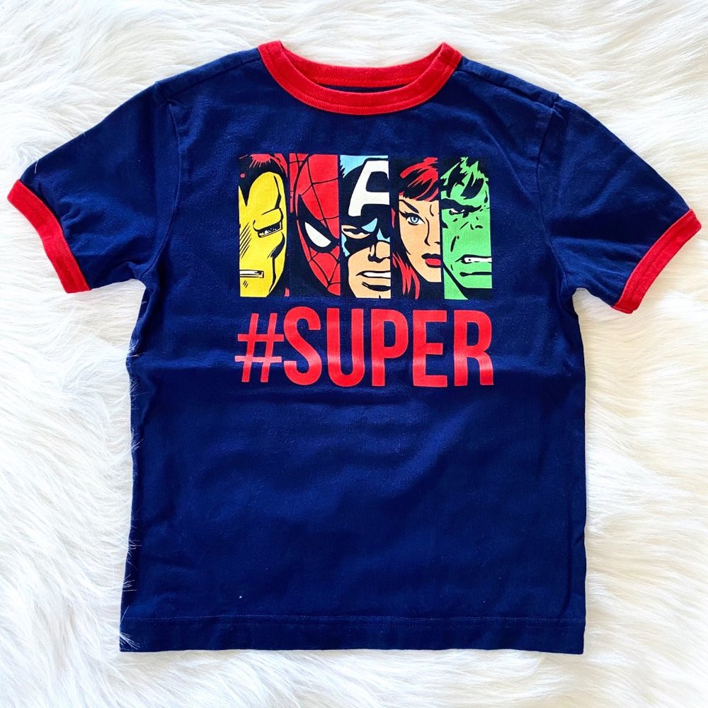 Gymboree Boys Blue Summer Marvel Superhero Tees - Picture 2 of 8